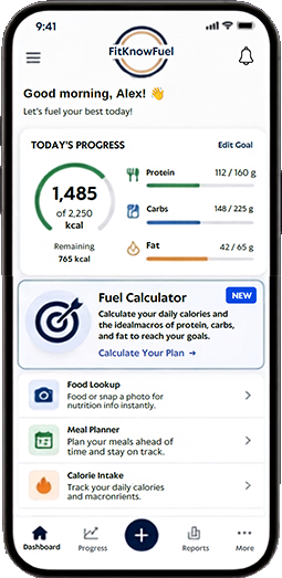 FitKnowFuel app dashboard preview